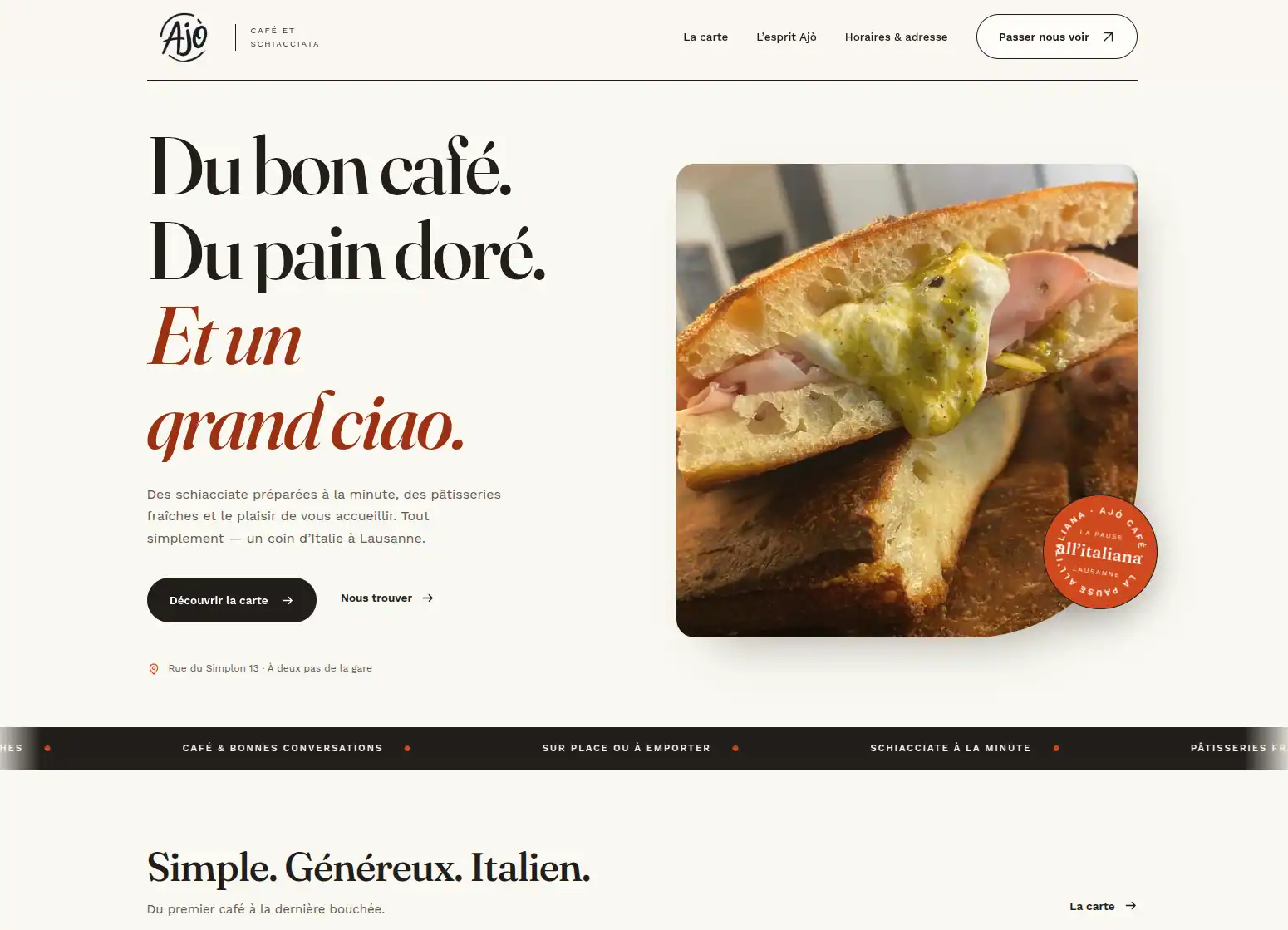 Aperçu du site Ajo Café