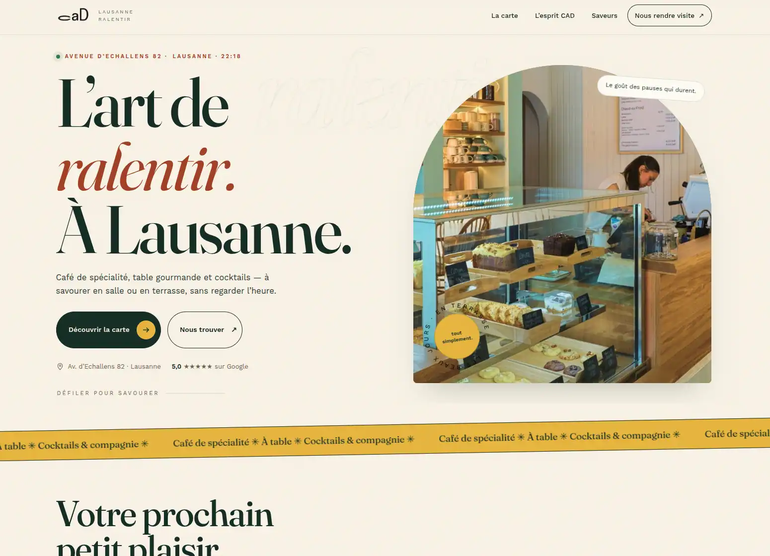 Capture du site de CAD Café