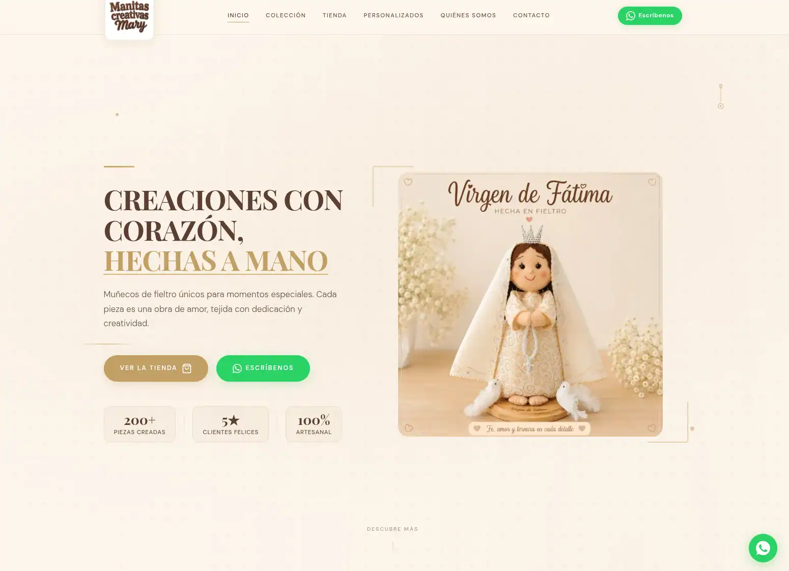 Capture du site de Manitas Creativas Mary